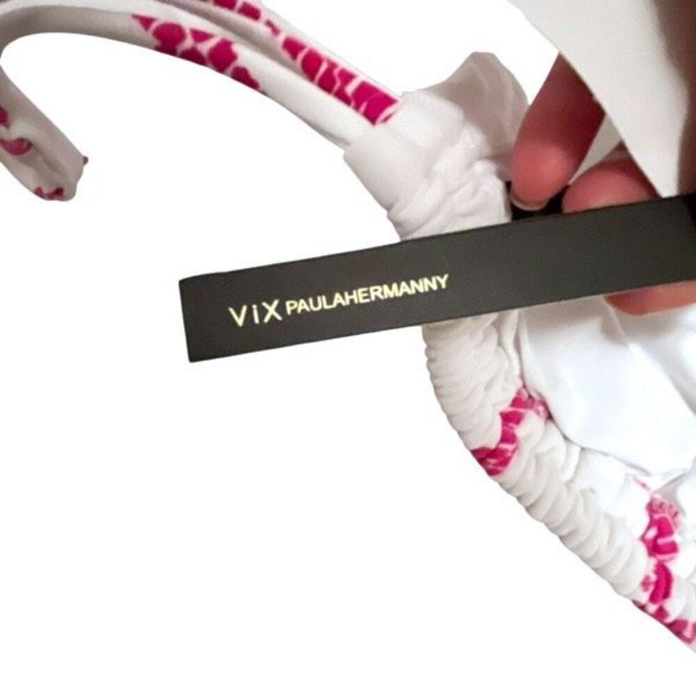 NWT VIX paulahermany White Magenta Print Bikini Top - Size D - Picture 6 of 6